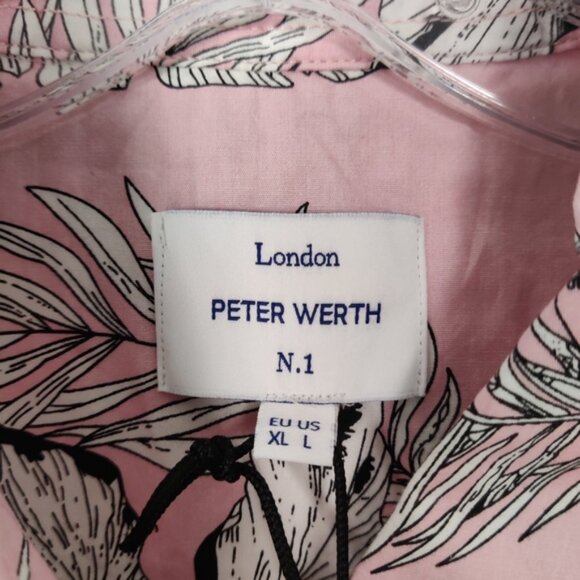 London Peter Werth Men's Pink Floral Button Down Shirt Size XL Hawaiian Beach - Picture 2 of 8
